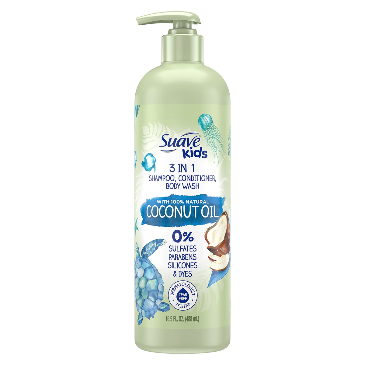 3 in 1 Shampoo Conditioner Body Wash with Coconut Oil 16.5 oz J929132