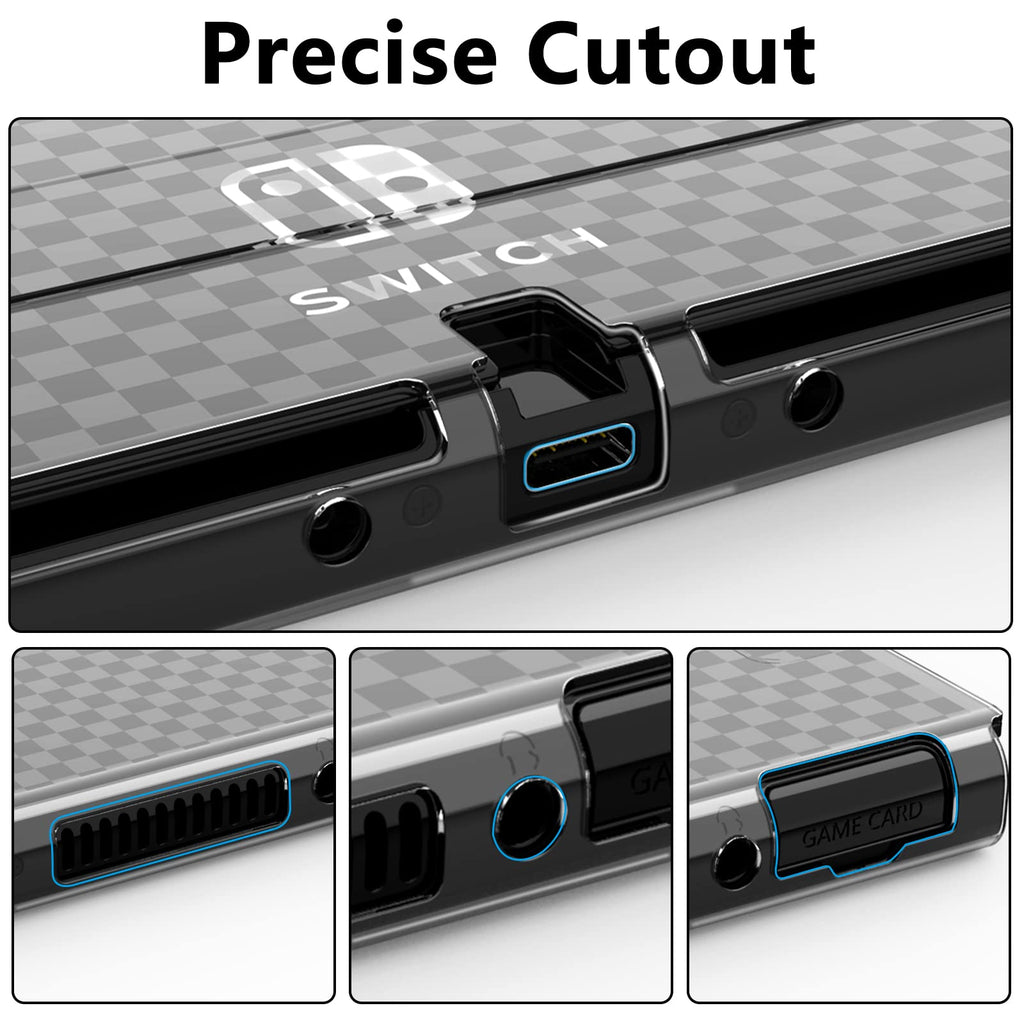 Switch OLED Dockable Hard PC Case with Thumb Stick Caps K2015