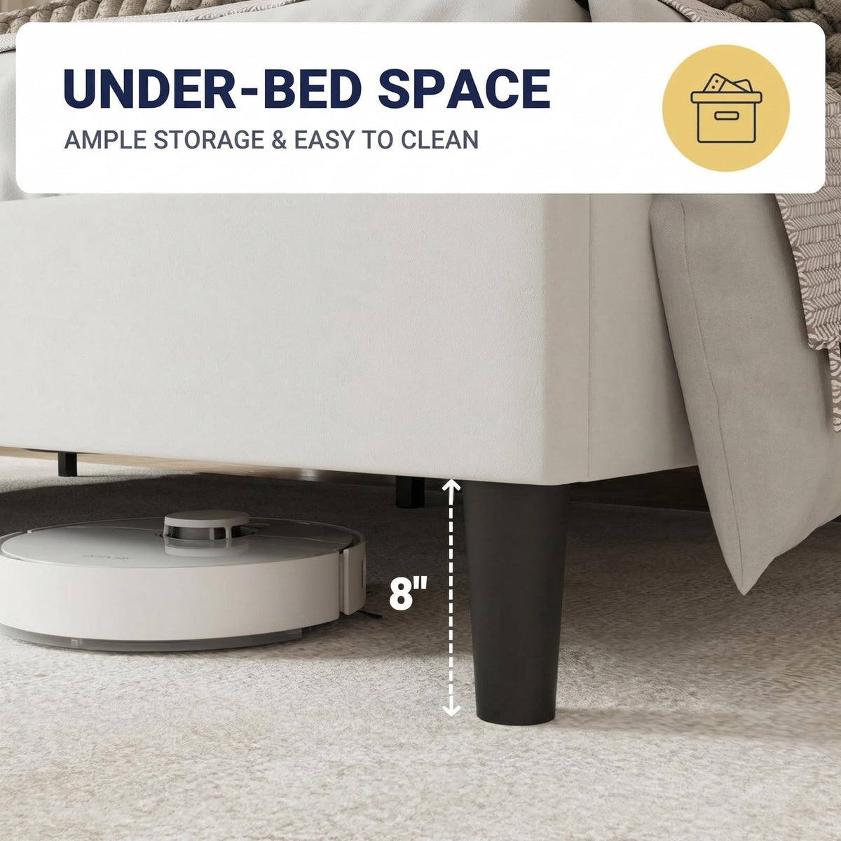 Queen Size White Velvet Bed Frame Q39569