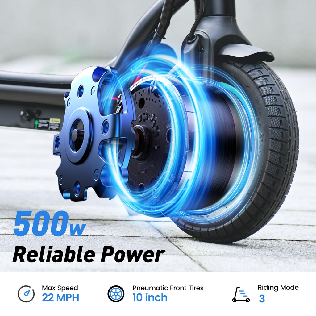 Electric Scooter, 28 Miles Range, 23 MPH Speed, 10" Tire, 1000W Motor, Foldable F24412