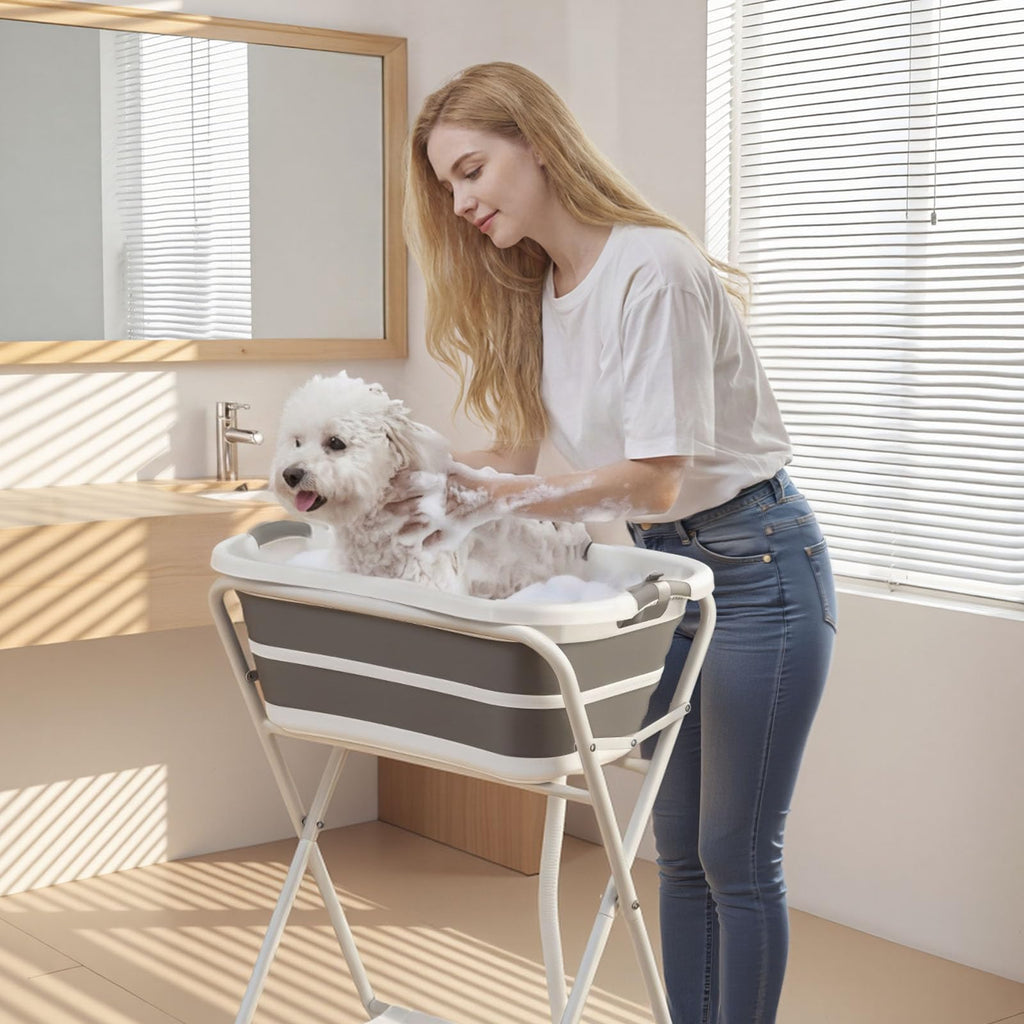 Elevated Collapsible Pet Bathtub with Drain Hose P515
