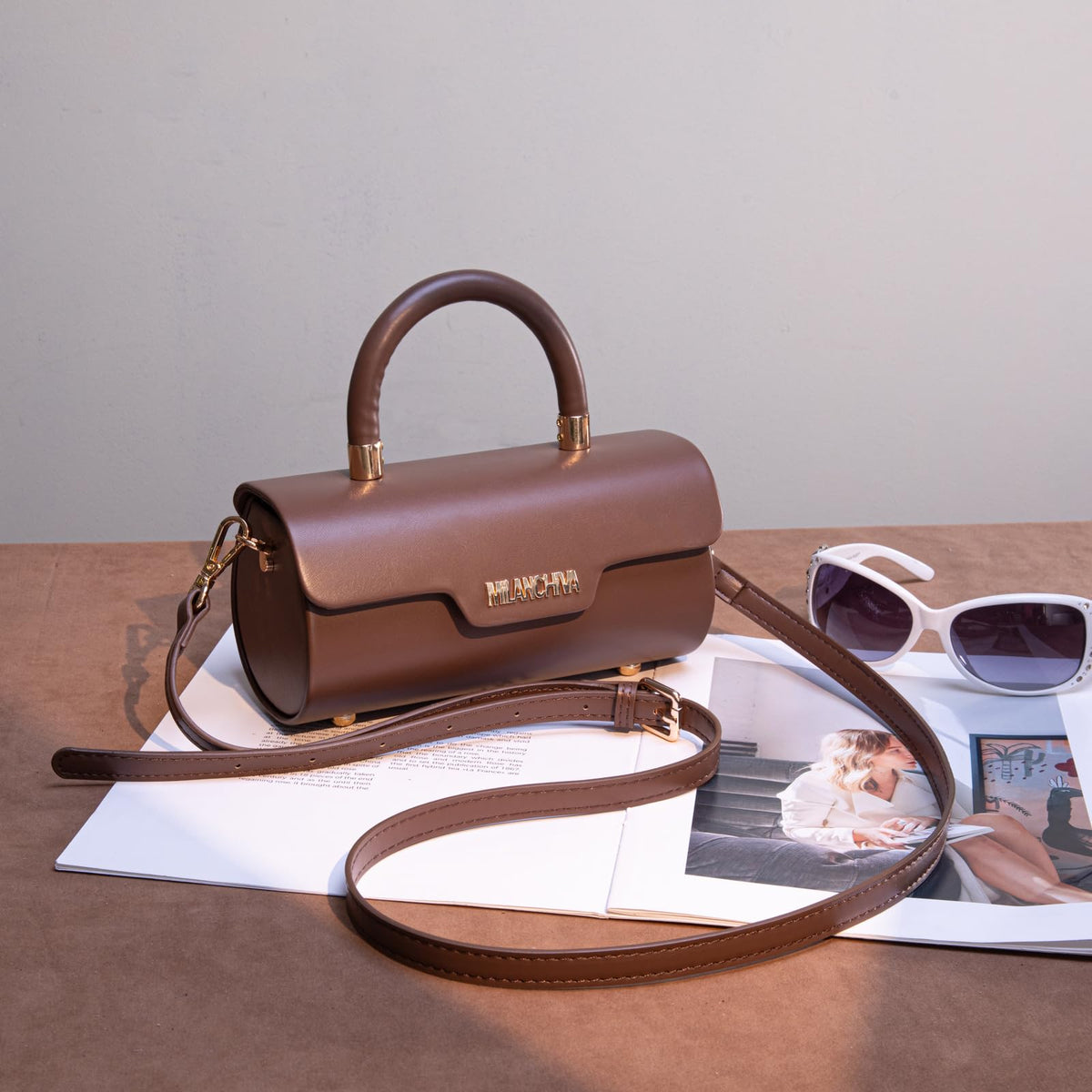 Crossbody Bag with Top Handle and Adjustable Strap W709480