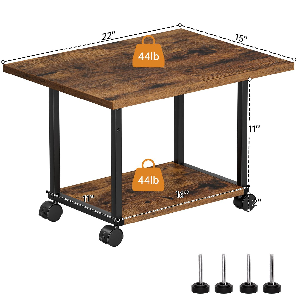 2-Tier Under Desk Printer Stand W749636