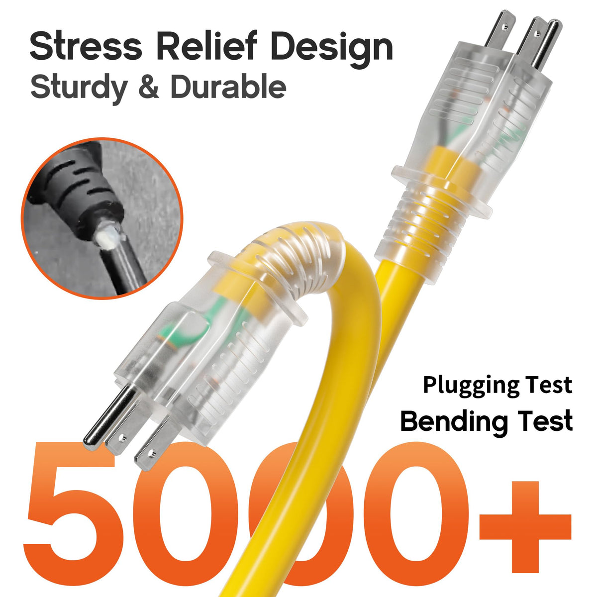 12 Gauge Heavy Duty Extension Cord with Multiple Outlets G58364