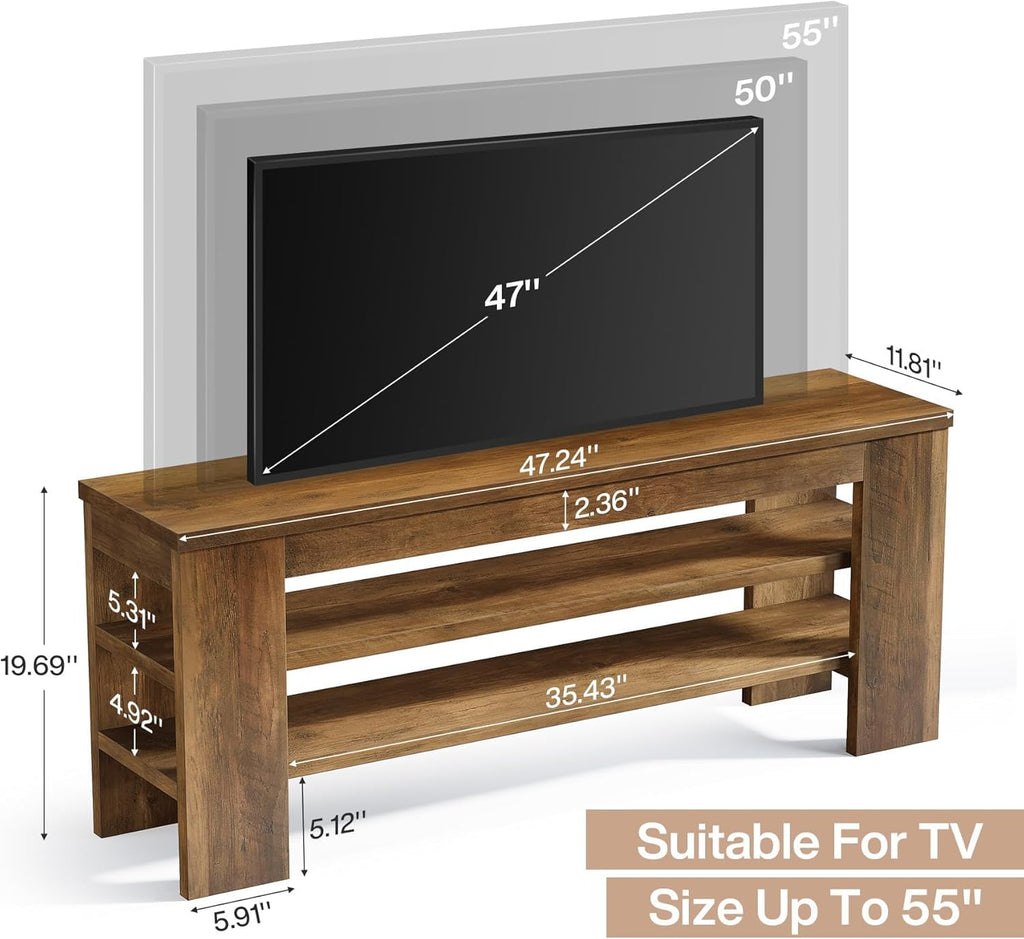 47" TV Stand with 3-Tier Open Storage Shelves Q3259