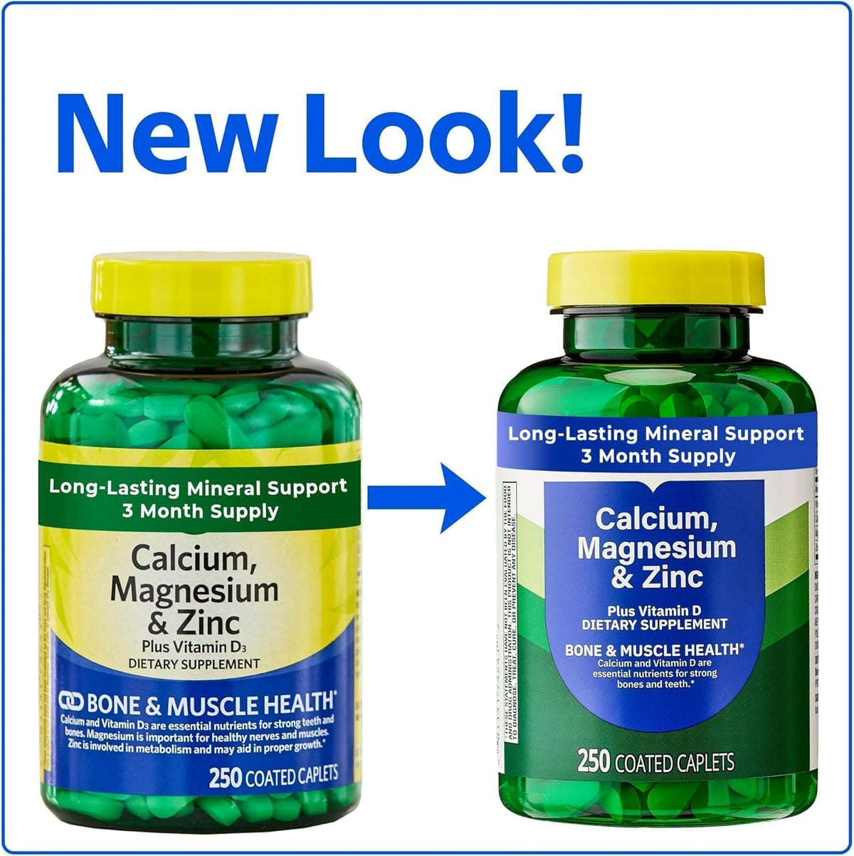 Calcium Magnesium Zinc with Vitamin D3 250 Caplets E47930