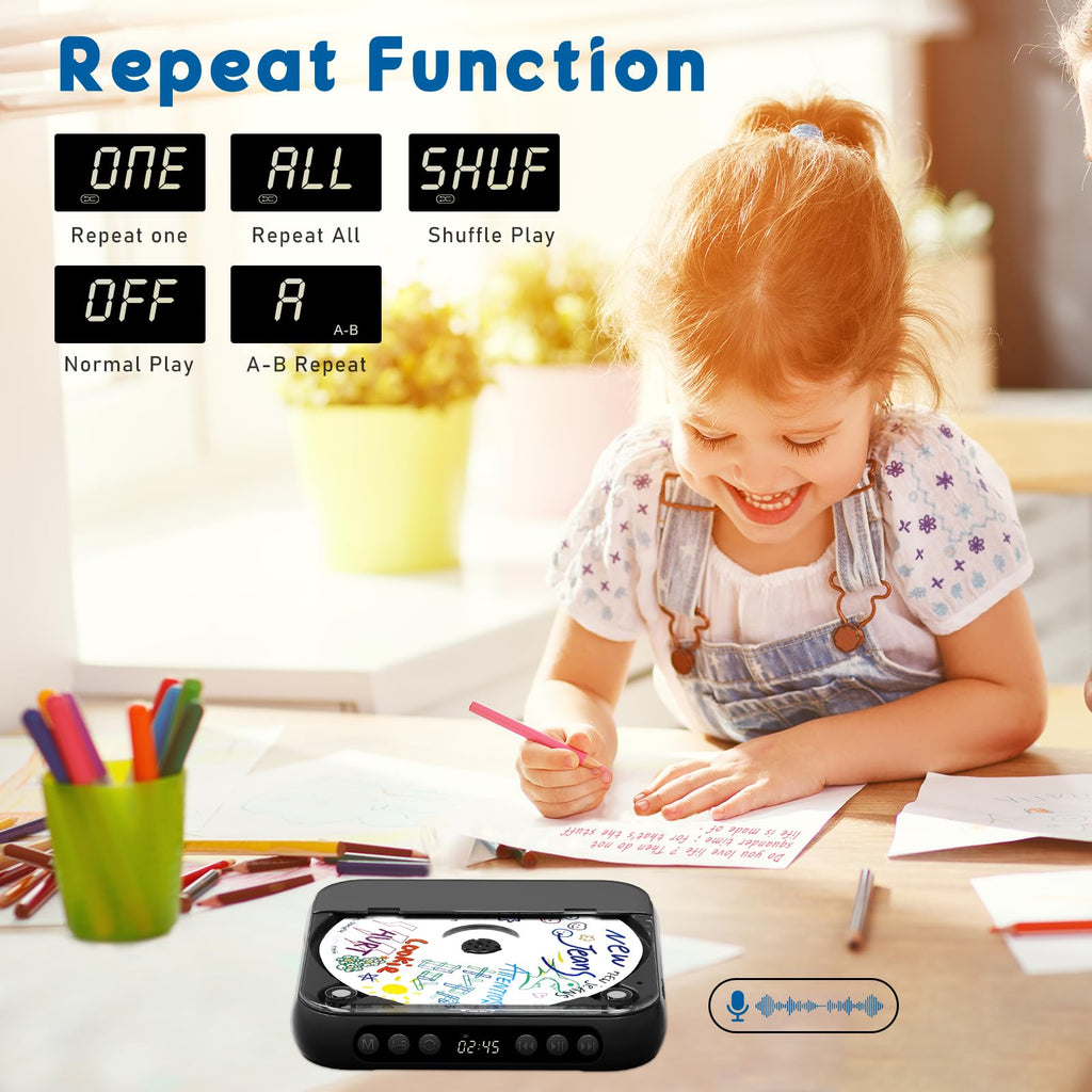 Black Portable Bluetooth CD Player E306911