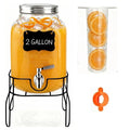 2 Gallon Glass Beverage Dispenser with Stand, Lid & Ice Core G280