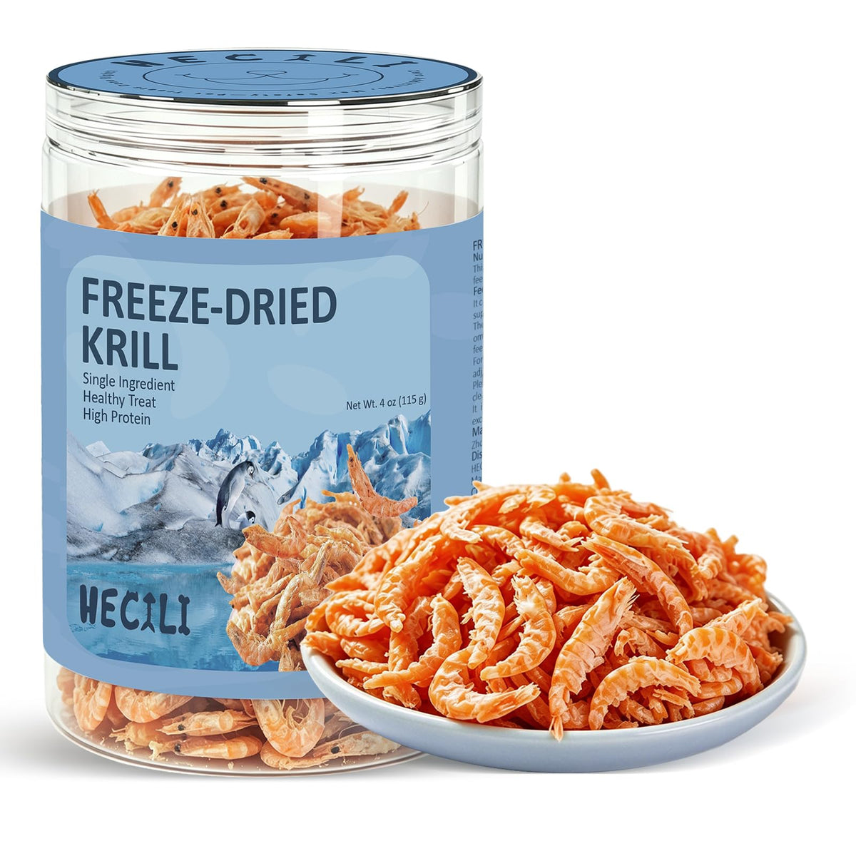 Freeze Dried Antarctic Krill Treats for Dogs & Cats, Omega-3, 4 oz K488