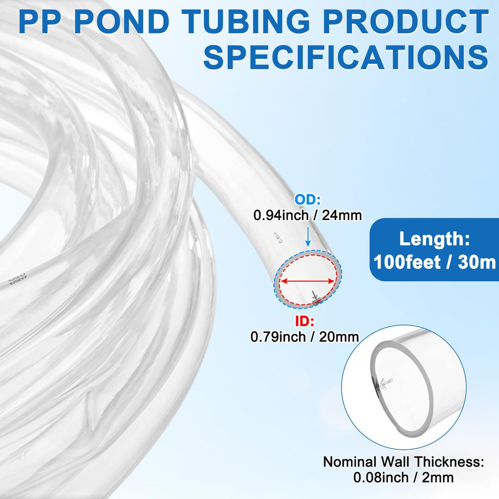 Clear 3/4" ID x 1" OD 100ft Flexible Vinyl Tubing F491