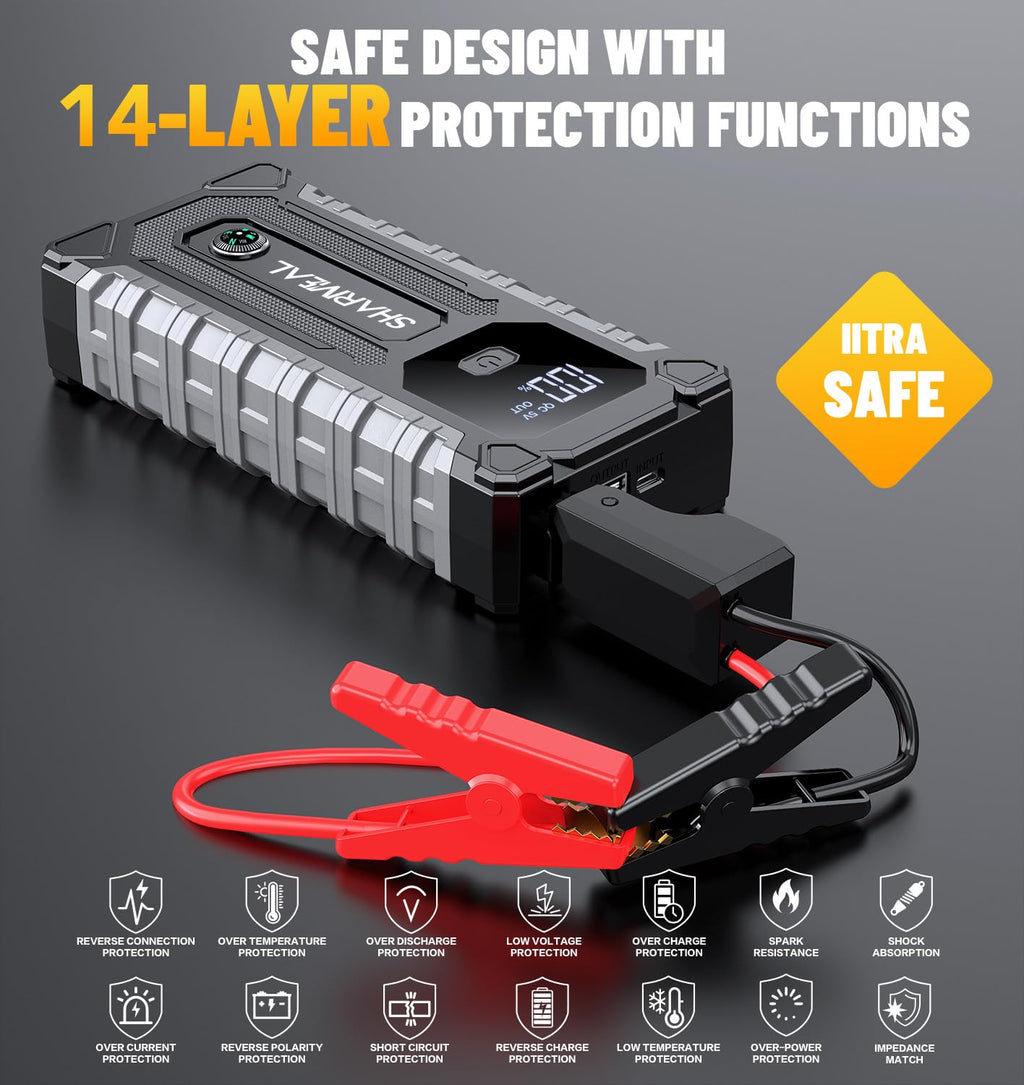 7000A 12V Portable Jump Starter with LED Light T7691