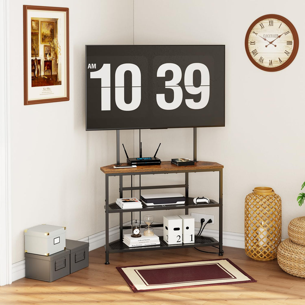 23" to 60" Corner TV Stand with Mount and Storage Shelves U267571