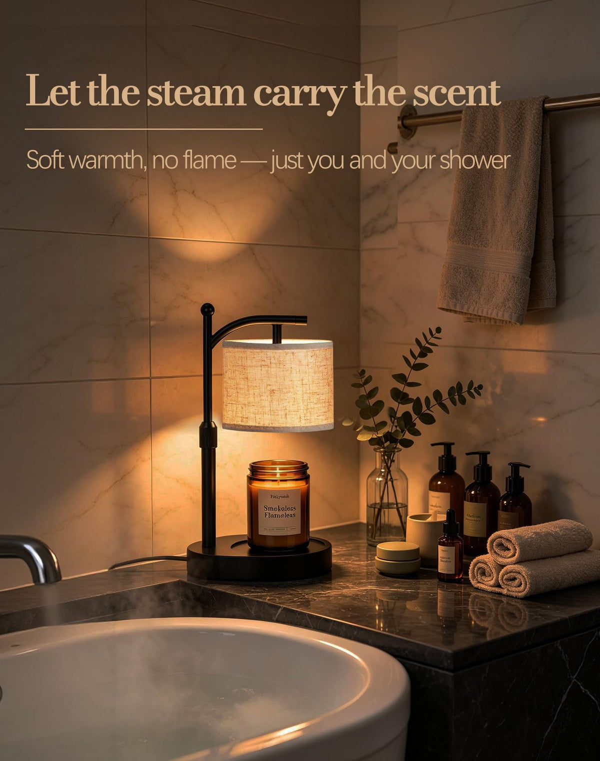 Adjustable Height Candle Warmer Lamp with Timer & Dimmer U136308