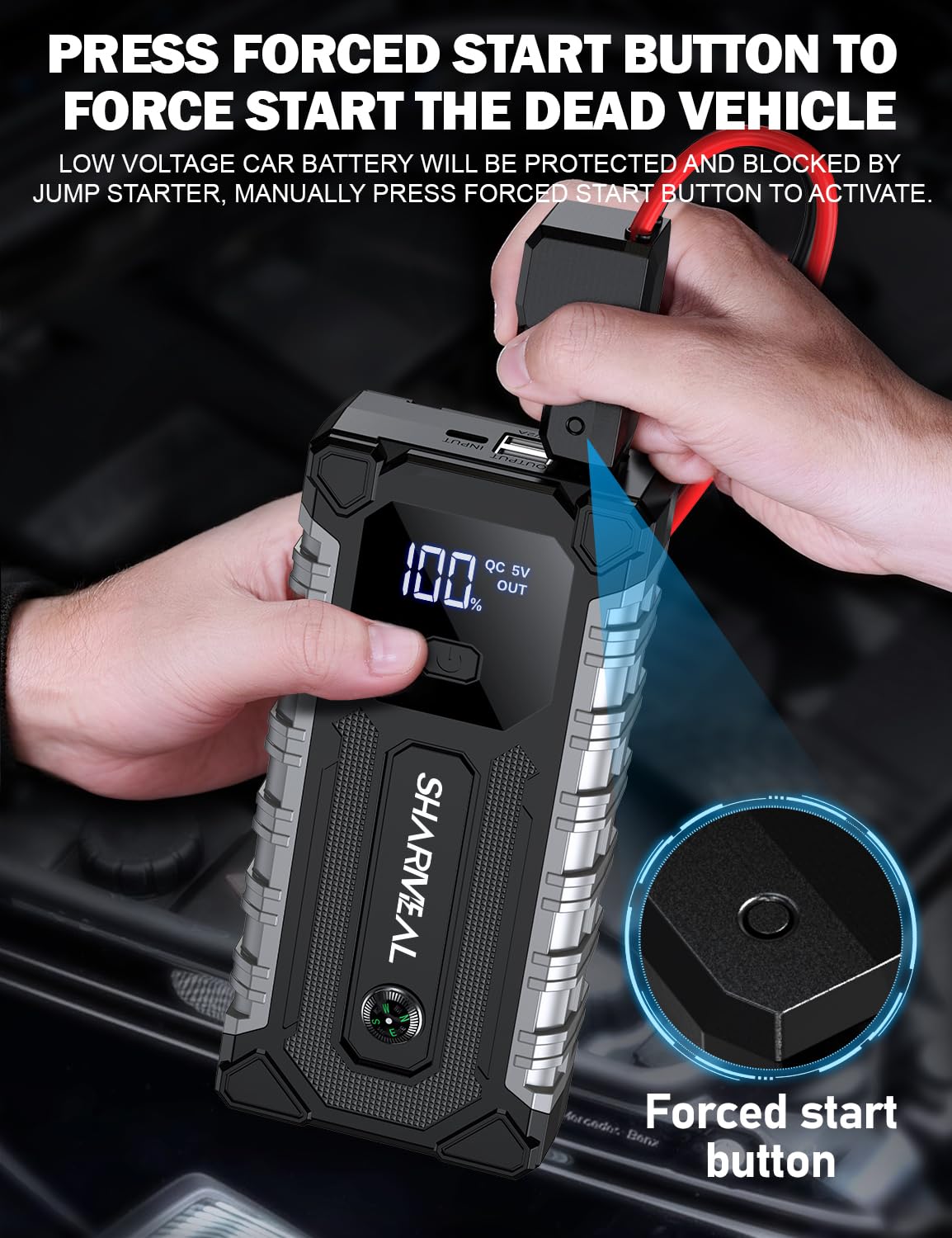 7000A 12V Portable Jump Starter with LED Light T7691