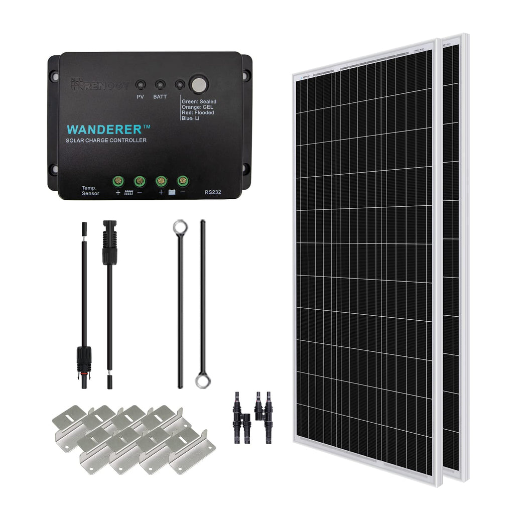200 Watt 12 Volt Monocrystalline Solar Panel Starter Kit & 2000W Pure Sine Wave Inverter U954619