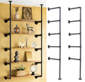 Black Iron Pipe Shelf Bracket, 2Pcs 5 Tier 68" Tall G2154