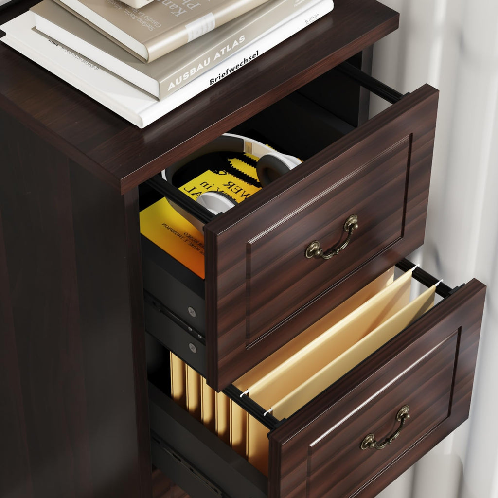 4 Drawer Walnut File Cabinet W473797