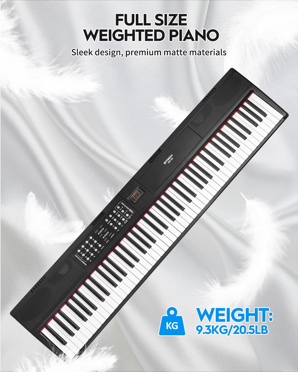 88 Keys Weighted Hammer-Action Digital Piano with Sustain Pedal R5089