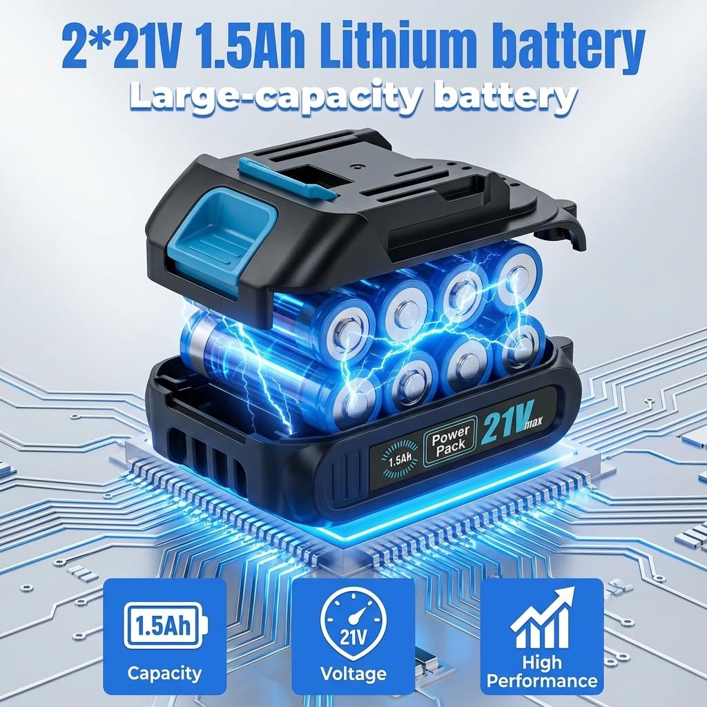 21V Brushless Cordless Drill Driver Kit with 2 Batteries & Charger F207721