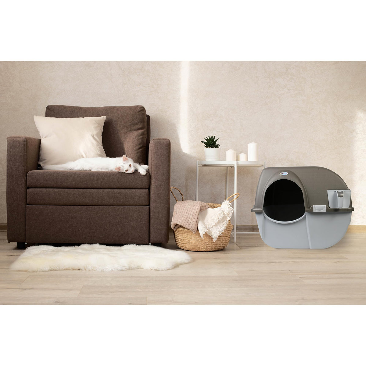 Self Cleaning Litter Box Regular Size Grey B58883