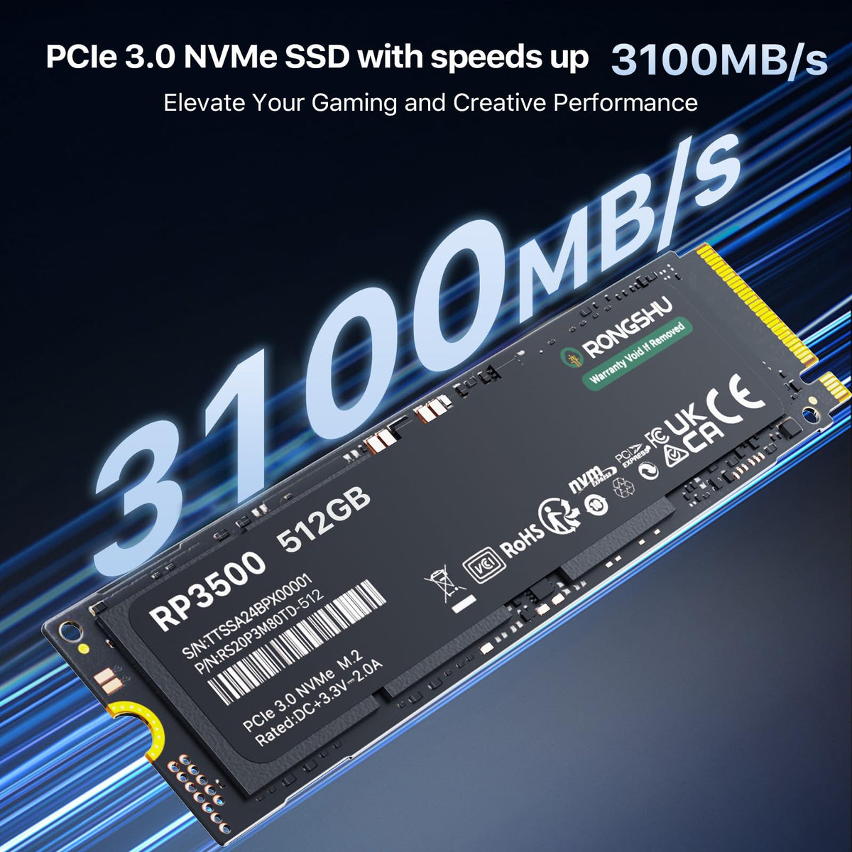 512GB NVMe M.2 PCIe Gen 3×4 Internal SSD E234617