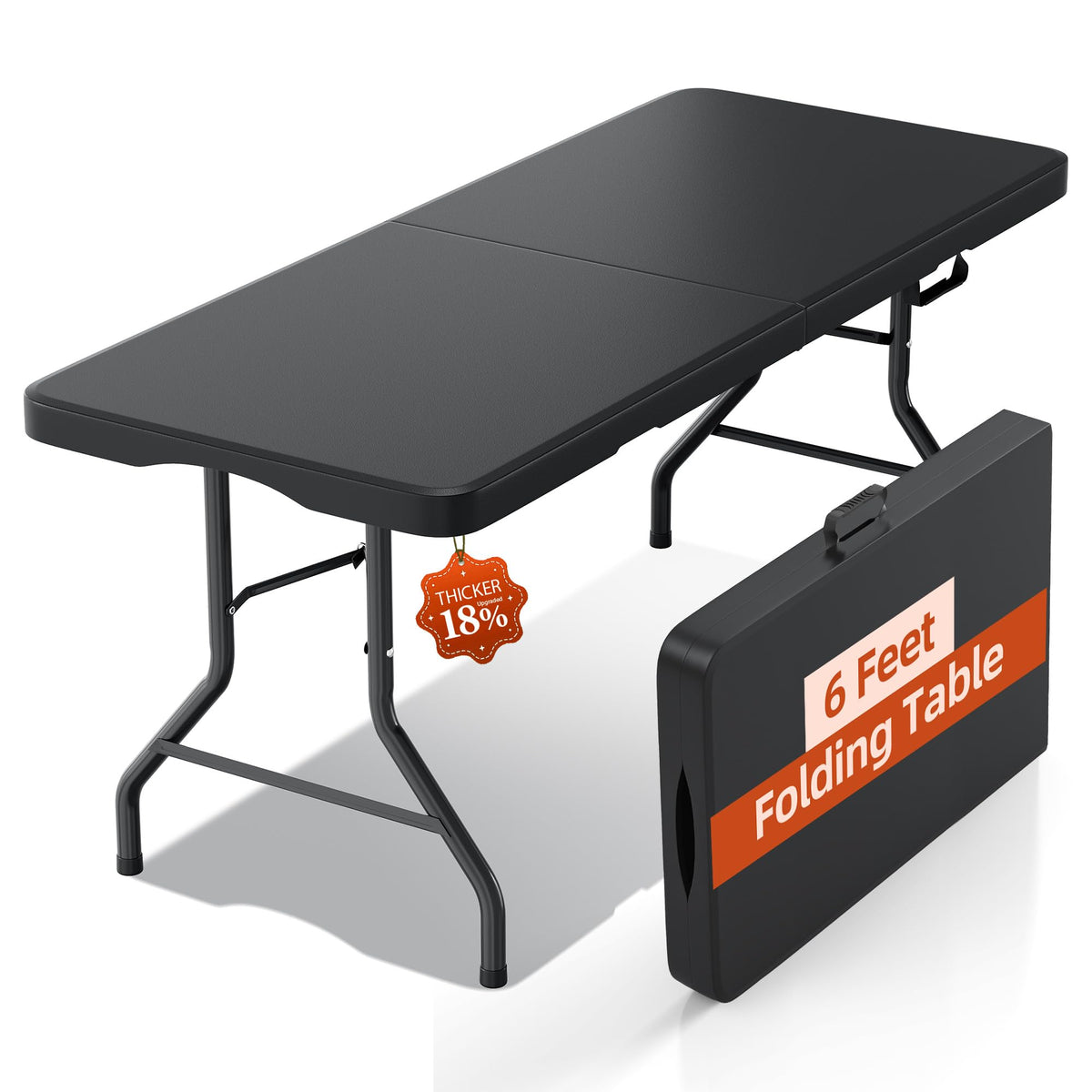 6FT Heavy Duty Foldable Plastic Table J96493