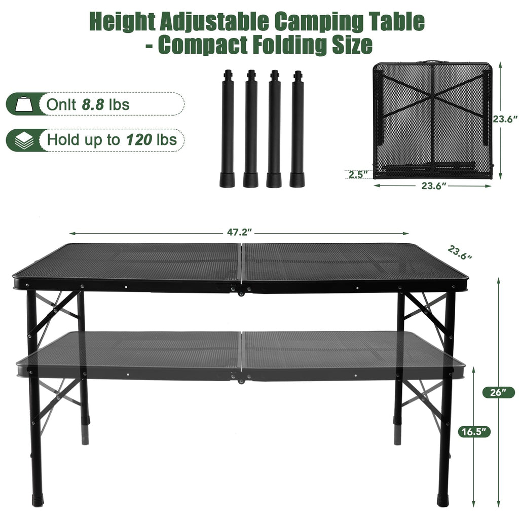 4Ft Metal Folding Camping Table X881767