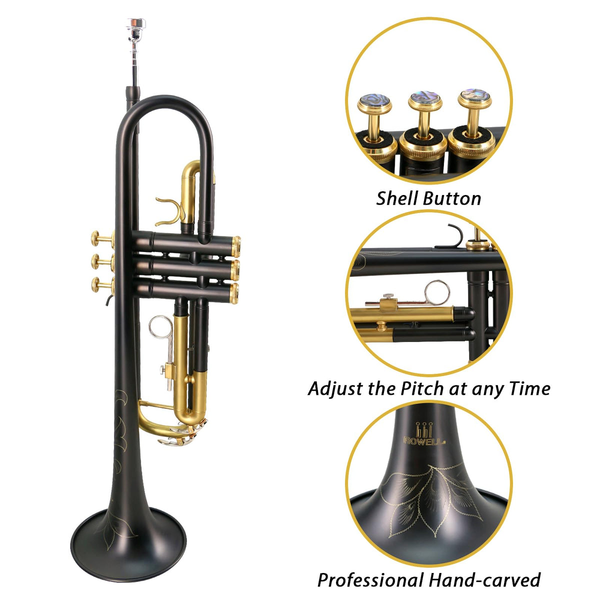 Bb Brass Trumpet Set with Case & 7C Mouthpiece M52108