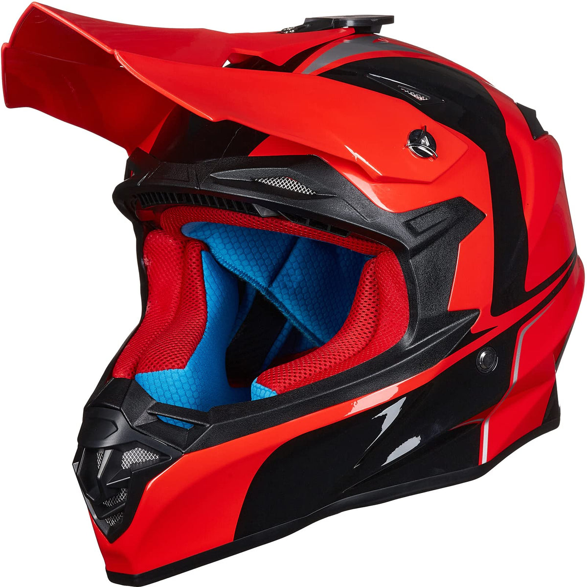 Adult Dirt Bike Helmets ATV Motocross Helmet with Camera Mount DOT Red Black M X48850