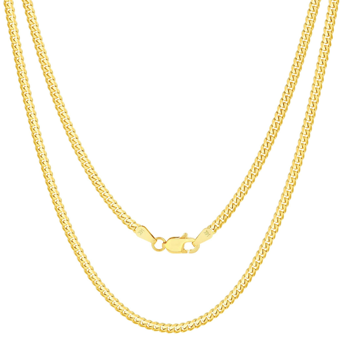 14k Yellow Gold Cuban Link Chain Necklace J890