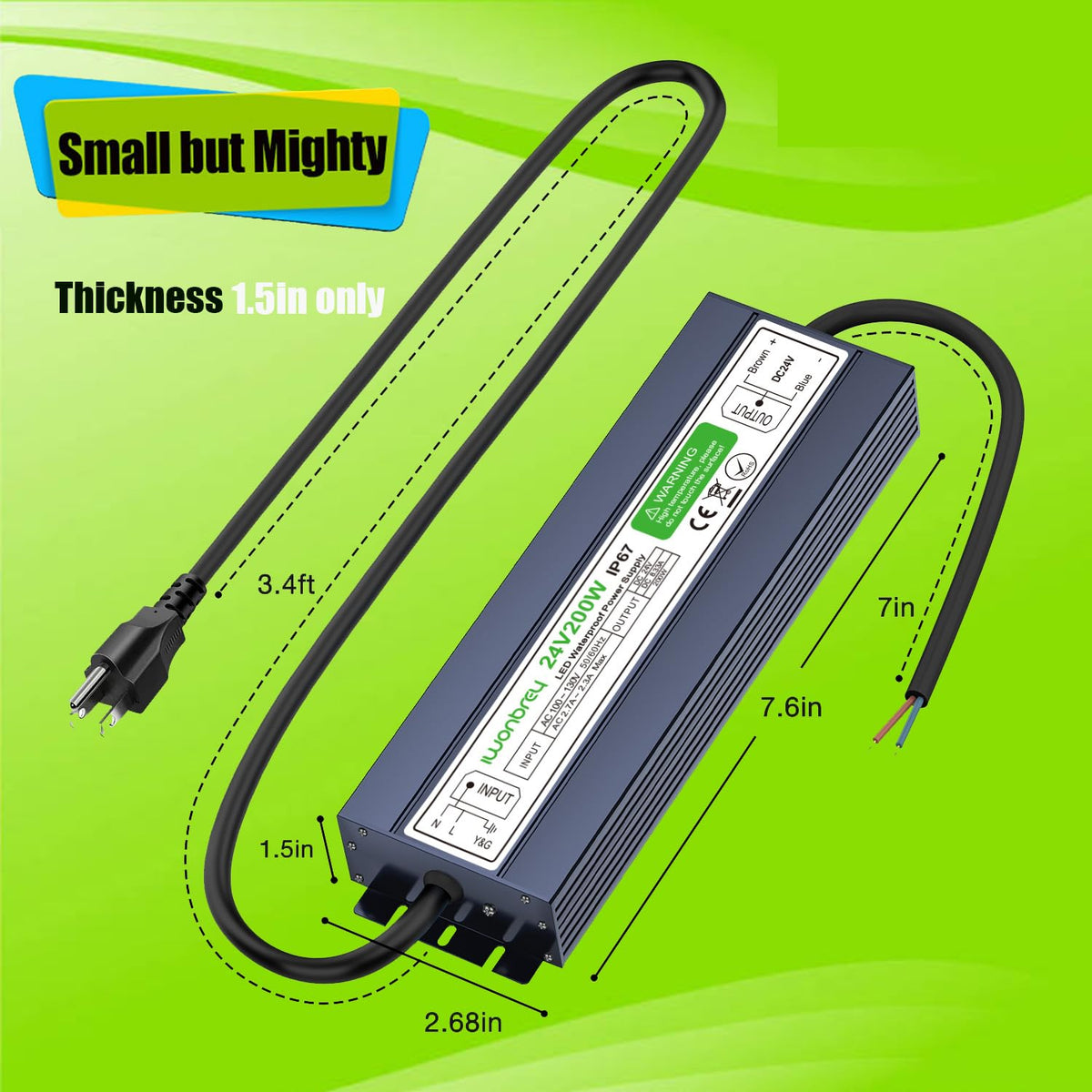 200 Watts 24V DC Waterproof IP67 LED Driver Power Supply V37711
