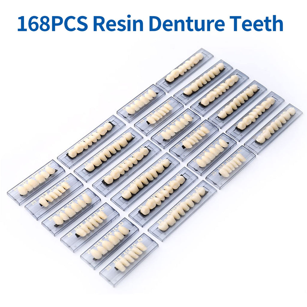 168 Pieces Acrylic Resin Denture Teeth 6 Sets 23 Shade A2 Upper + Lower B9298
