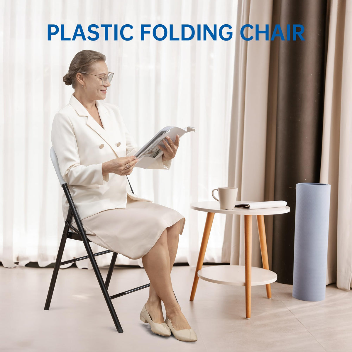10 Pack White 800 LBS Folding Chairs F72775