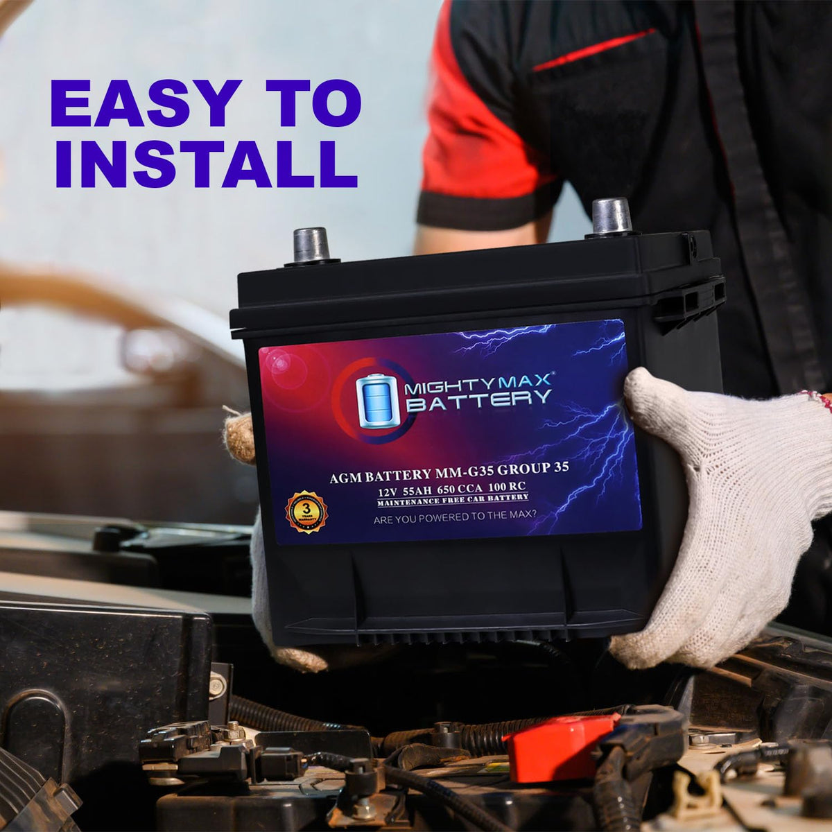 12V 55Ah AGM Replacement Battery V502