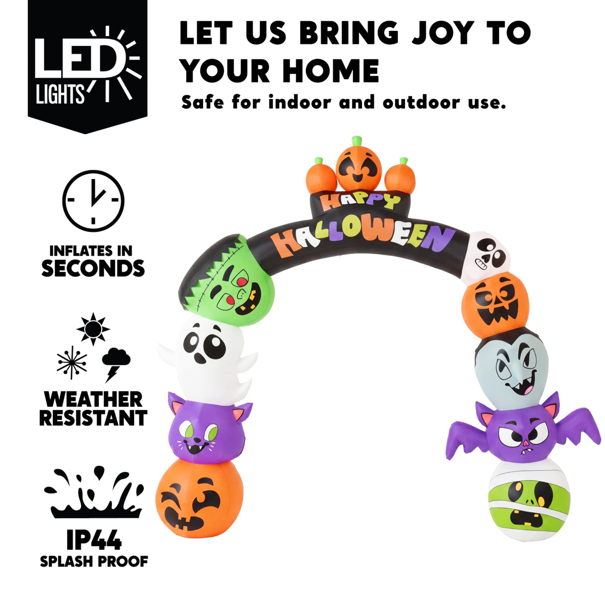 8 FT Halloween Inflatable Pumpkin Archway with LED Lights G910749