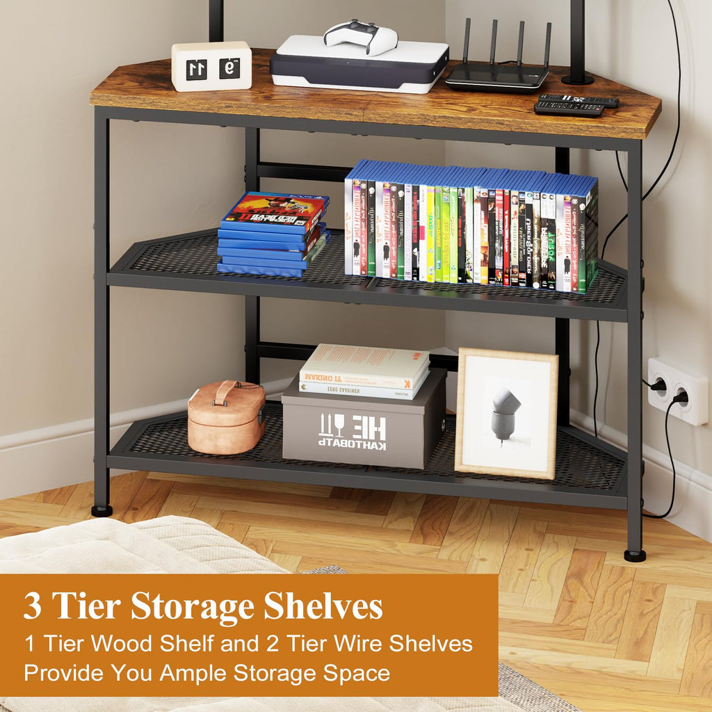 23" to 60" Corner TV Stand with Mount and Storage Shelves U267571