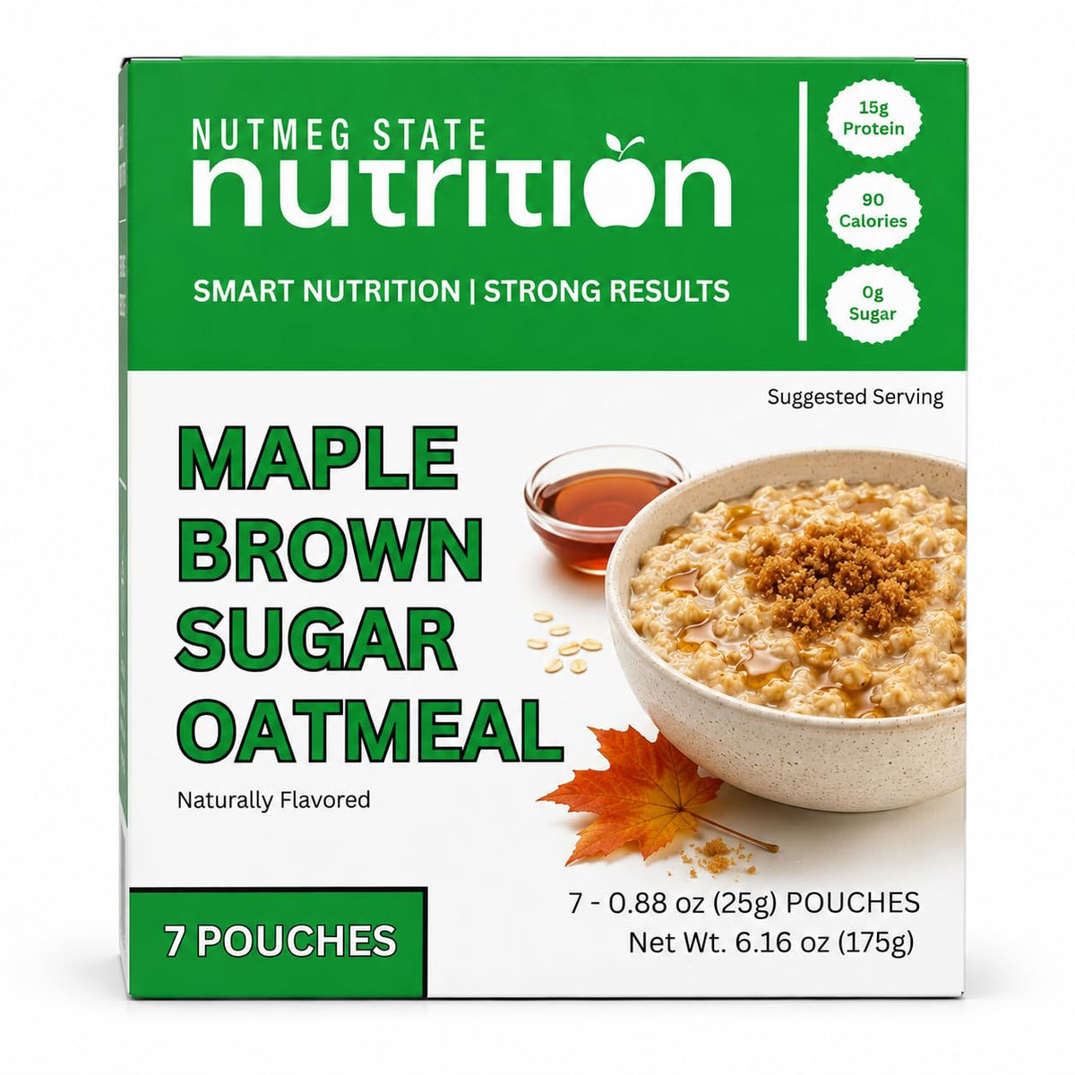High Protein Instant Oatmeal Mix, 15g Protein, 7 Servings, Maple Brown Sugar W4584