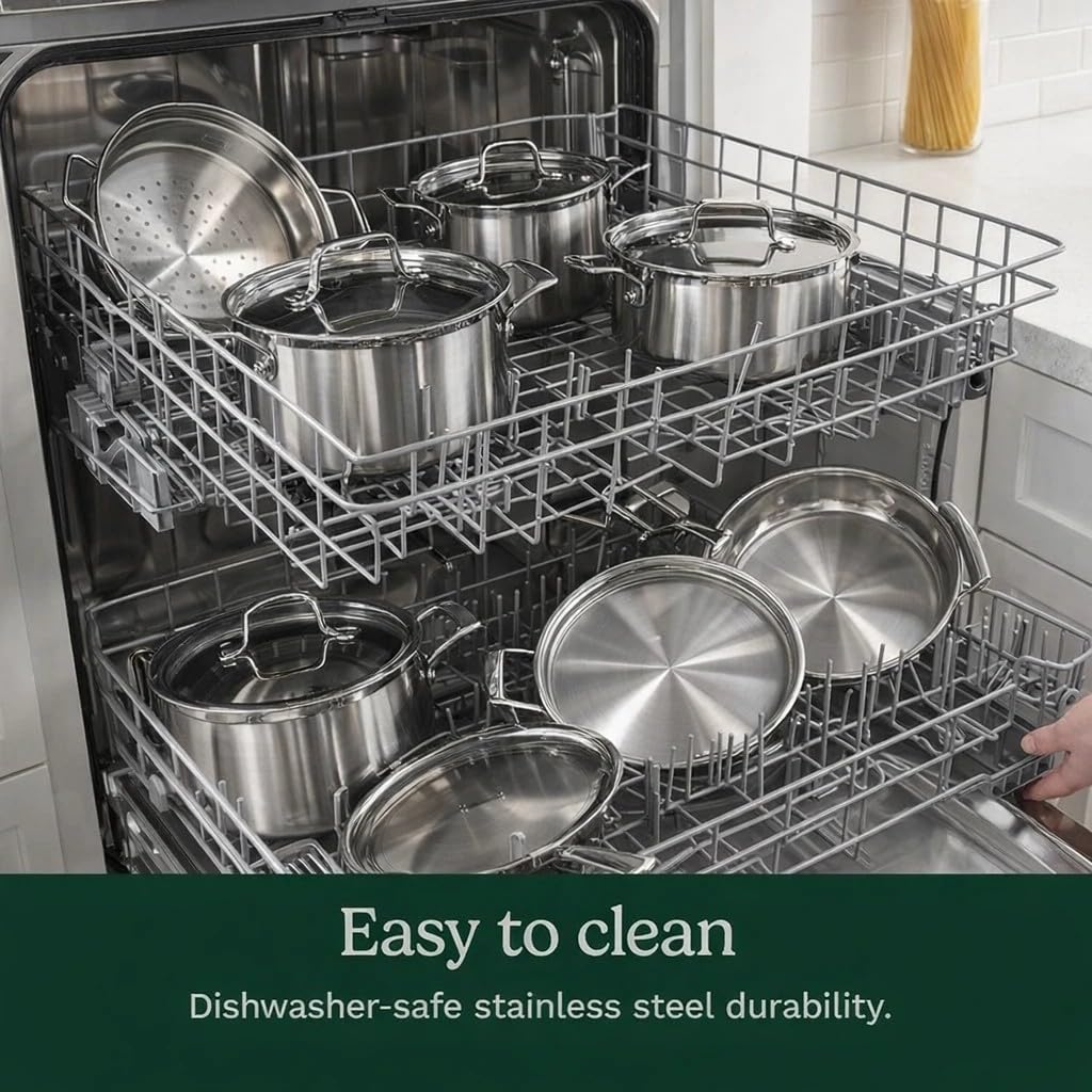 Stainless Steel 12 pc Induction Compatible Cookware Set Q134