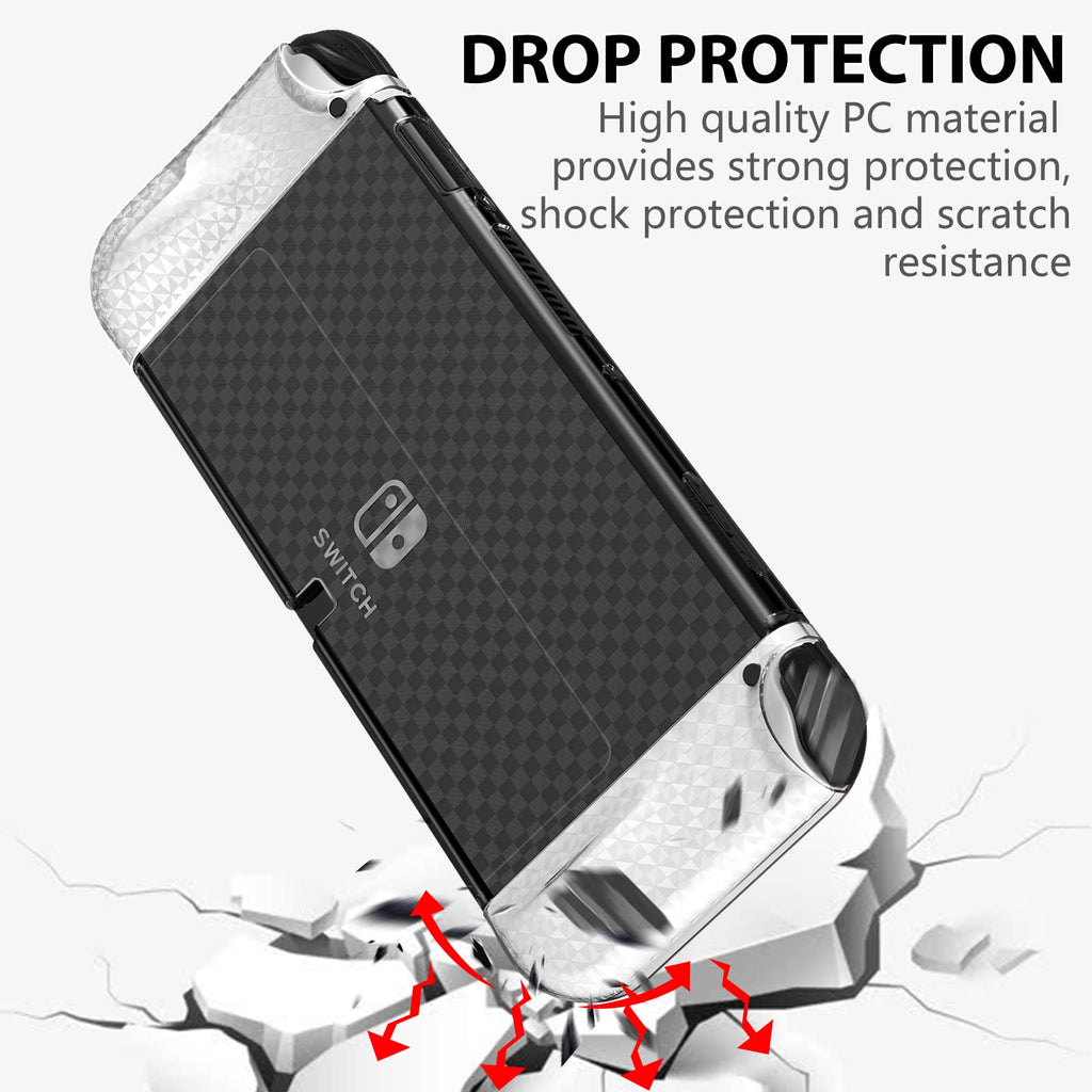 Switch OLED Dockable Hard PC Case with Thumb Stick Caps K2015