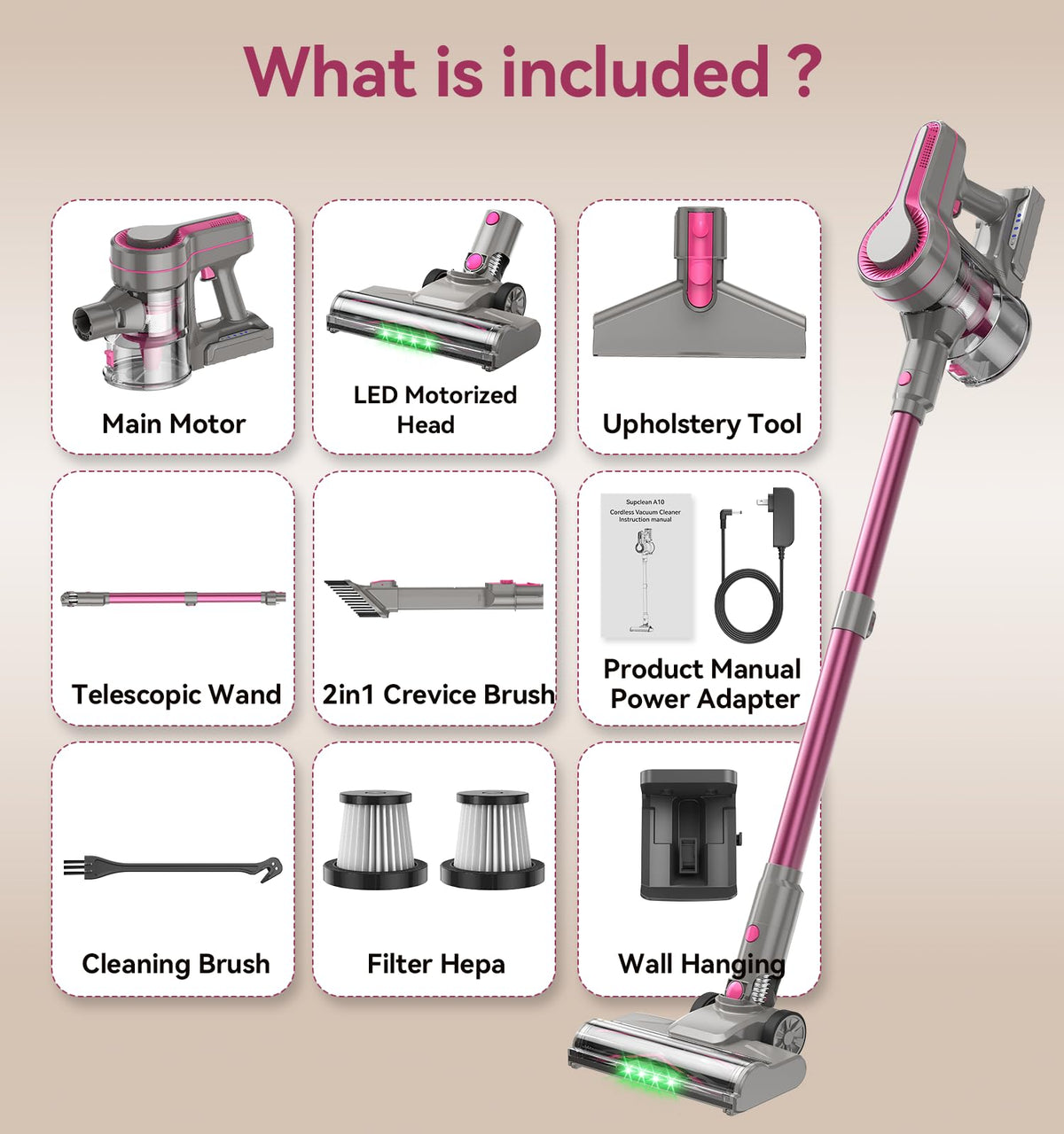 600W/50Kpa Cordless Stick Vacuum Cleaner L541