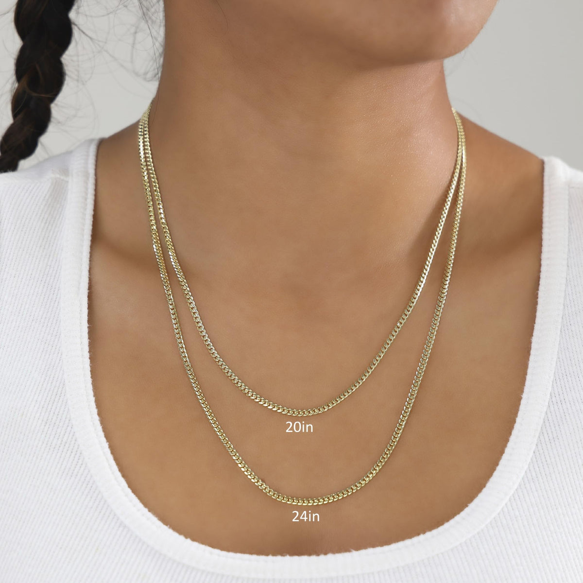 14k Yellow Gold Cuban Link Chain Necklace J890