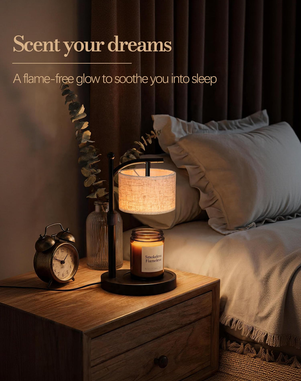 Adjustable Height Candle Warmer Lamp with Timer & Dimmer U136308