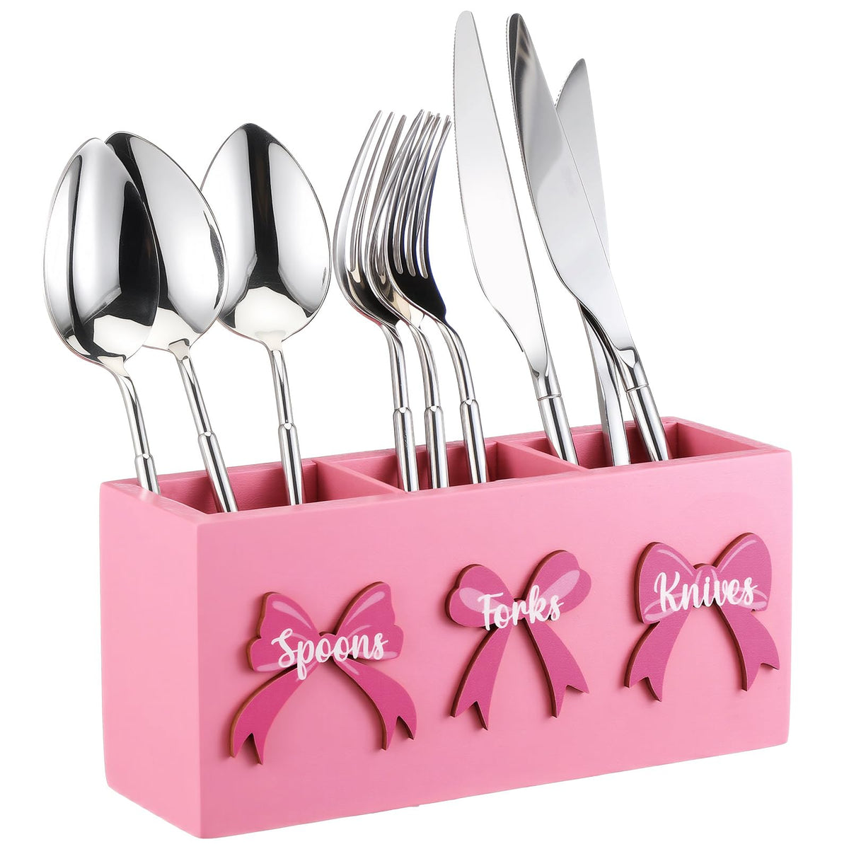 Pink Wood Utensil Holder G3823