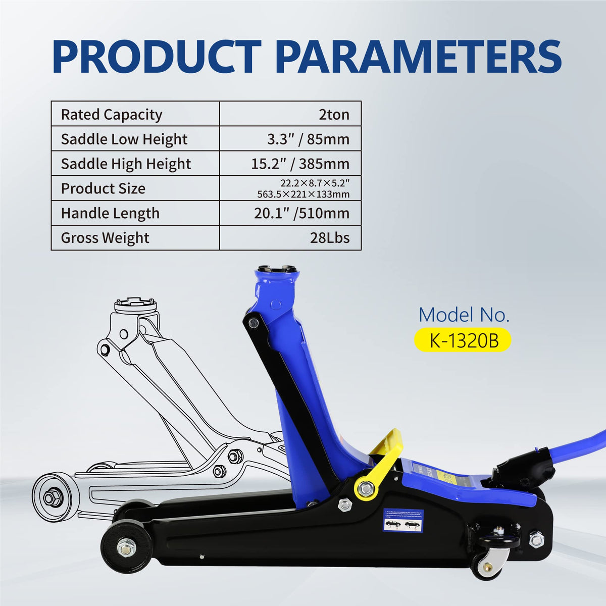 Low Profile Steel Floor Jack, 4000 lb U970207