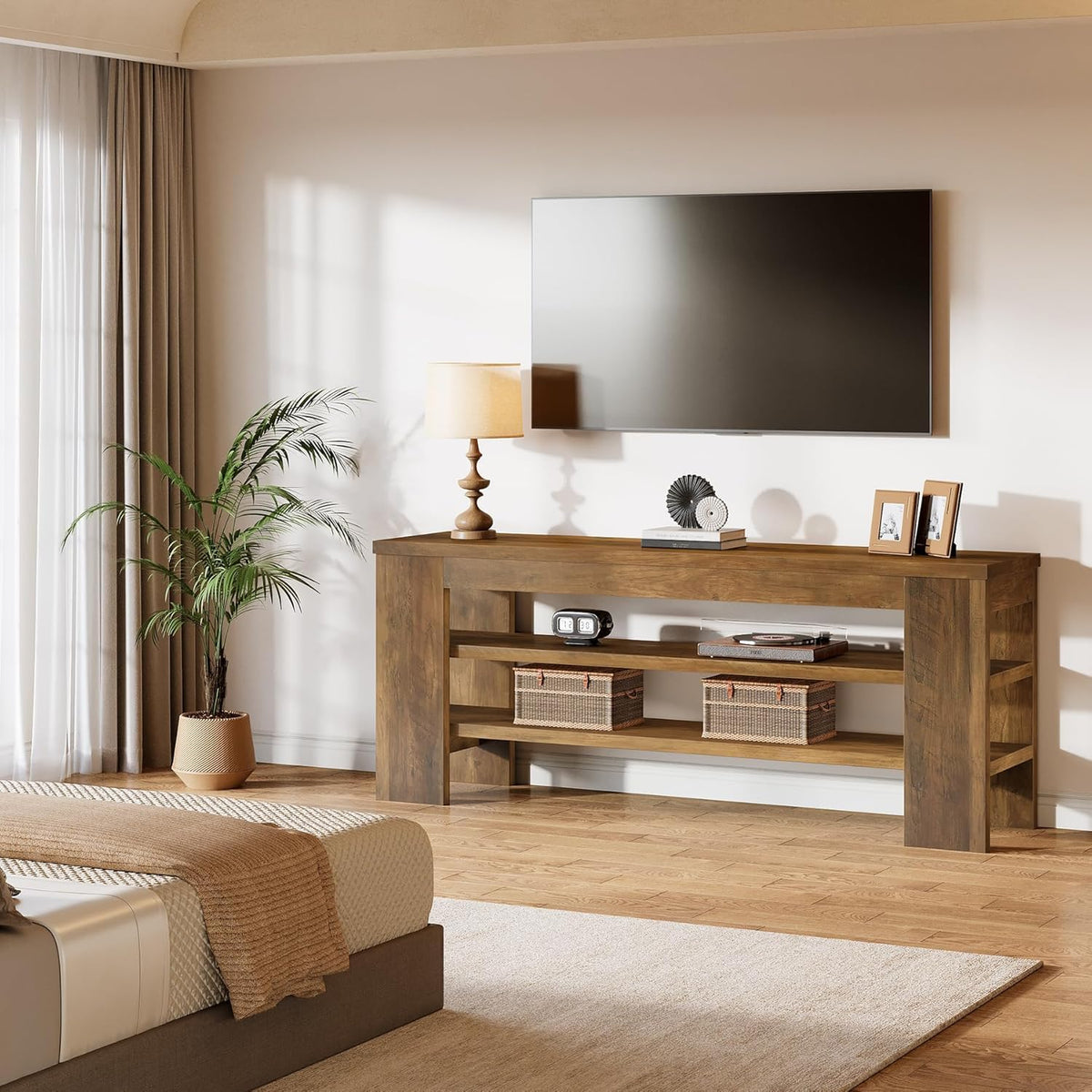 47" TV Stand with 3-Tier Open Storage Shelves Q3259