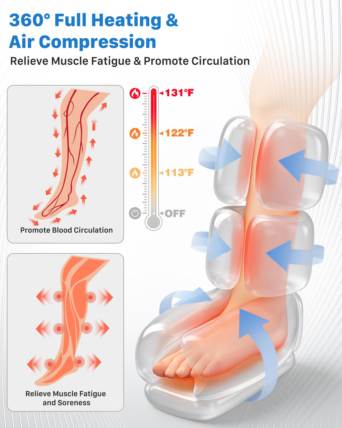Air Compression Leg Massager with Heat L379