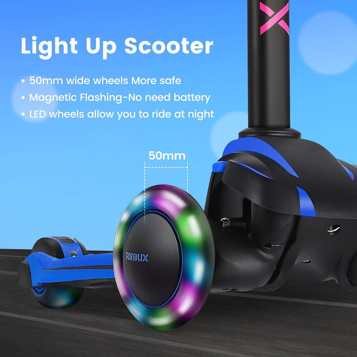 Kids 3-Wheel Scooter with Adjustable Heights F106