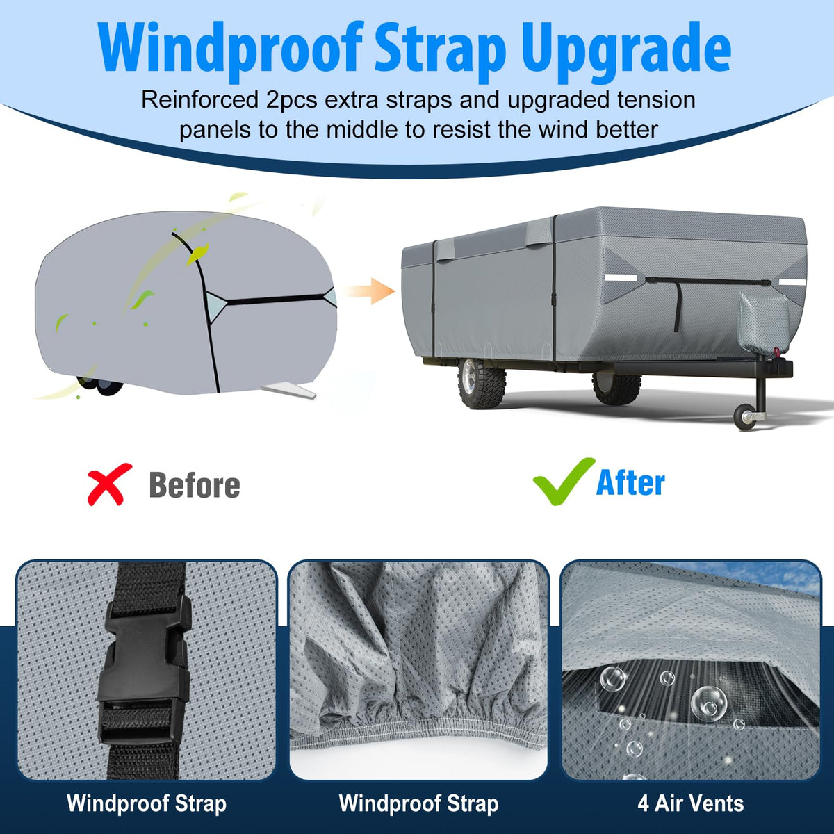 9 Layers 12-14ft Tent Trailer Cover Y551