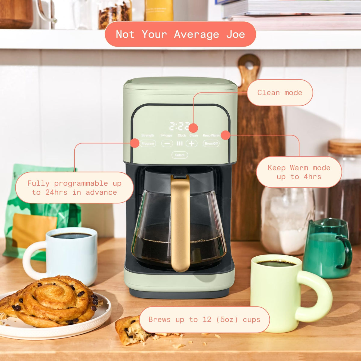 Sage Green 12-Cup Programmable Drip Coffee Maker B58172