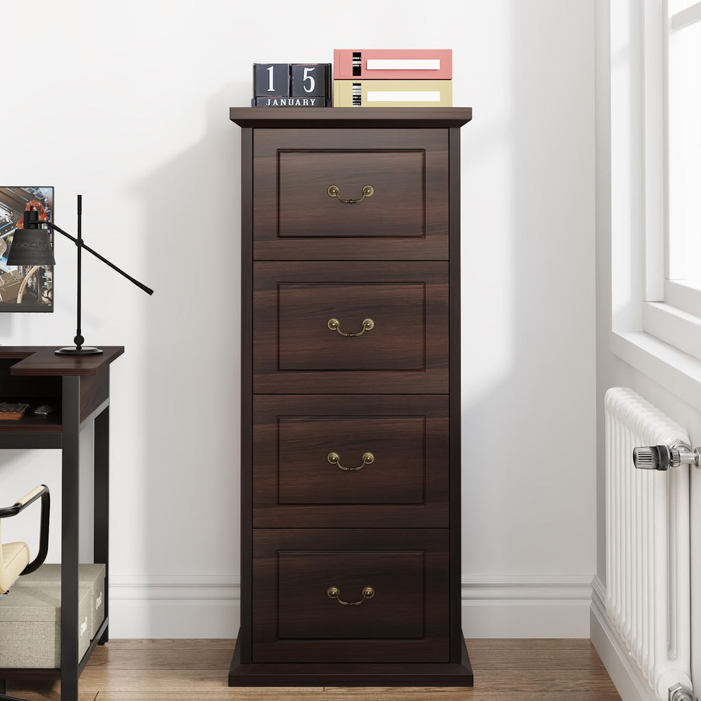 4 Drawer Walnut File Cabinet W473797